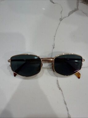 Gold Frame Black Lens Women's Sunglasses